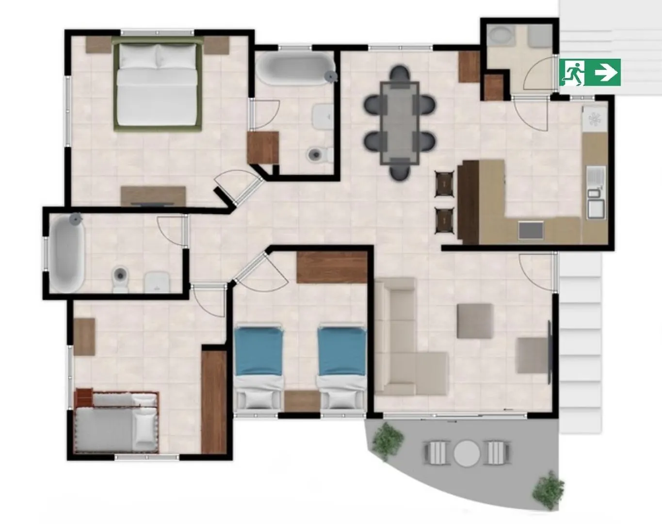 Three-Bedroom Apartment 1 0*, サントドミンゴ ドミニカ共和国